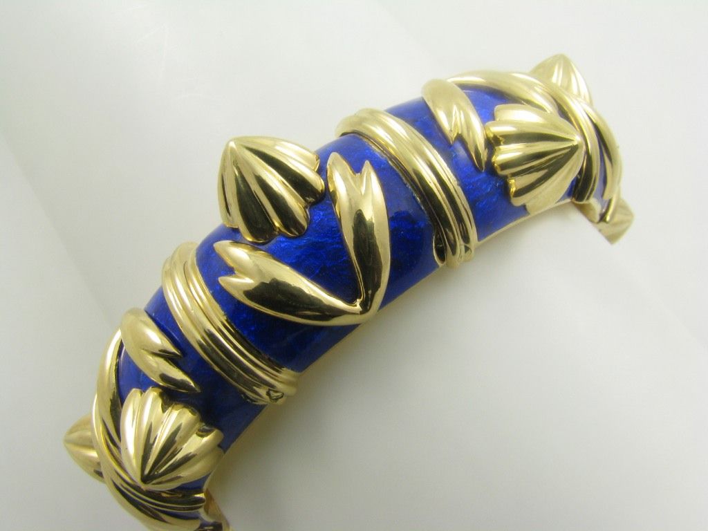 TIFFANY SCHLUMBERGER enamel and gold  bangle bracelet 1