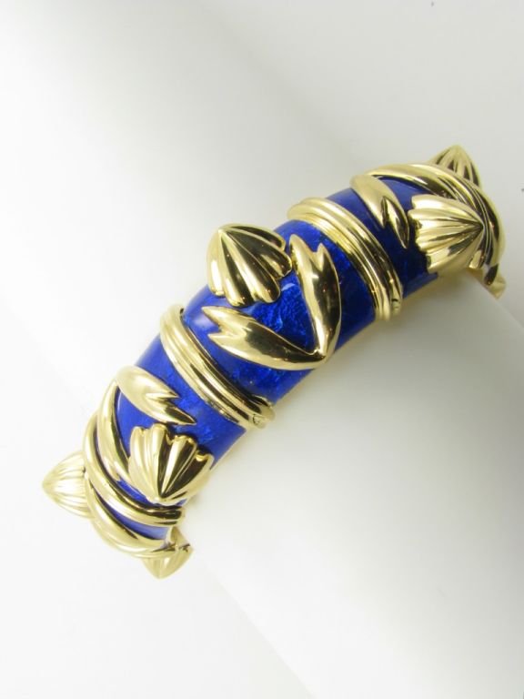 TIFFANY SCHLUMBERGER enamel and gold  bangle bracelet 2