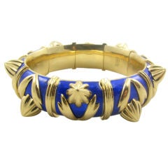 TIFFANY SCHLUMBERGER enamel and gold  bangle bracelet