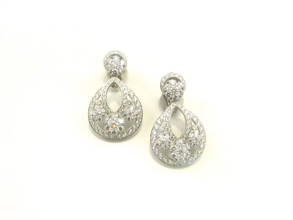 A fabulous pair of platinum and diamond medium size 