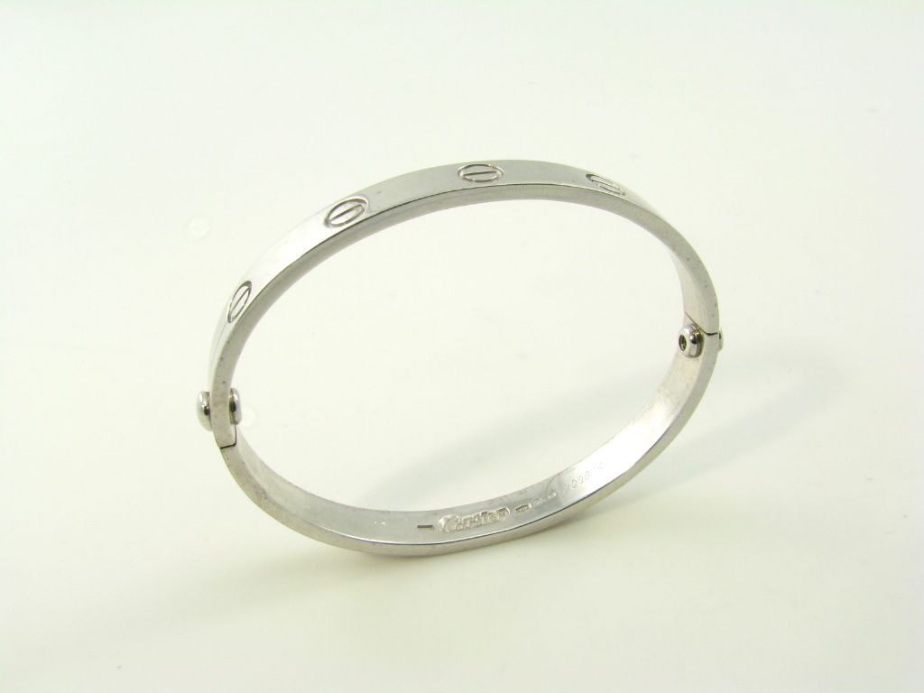Women's CARTIER stylish 18 karat white gold LOVE bracelet.