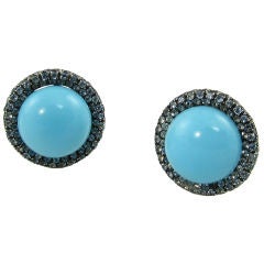 A chic pair of turquoise and blue topaz earrings.