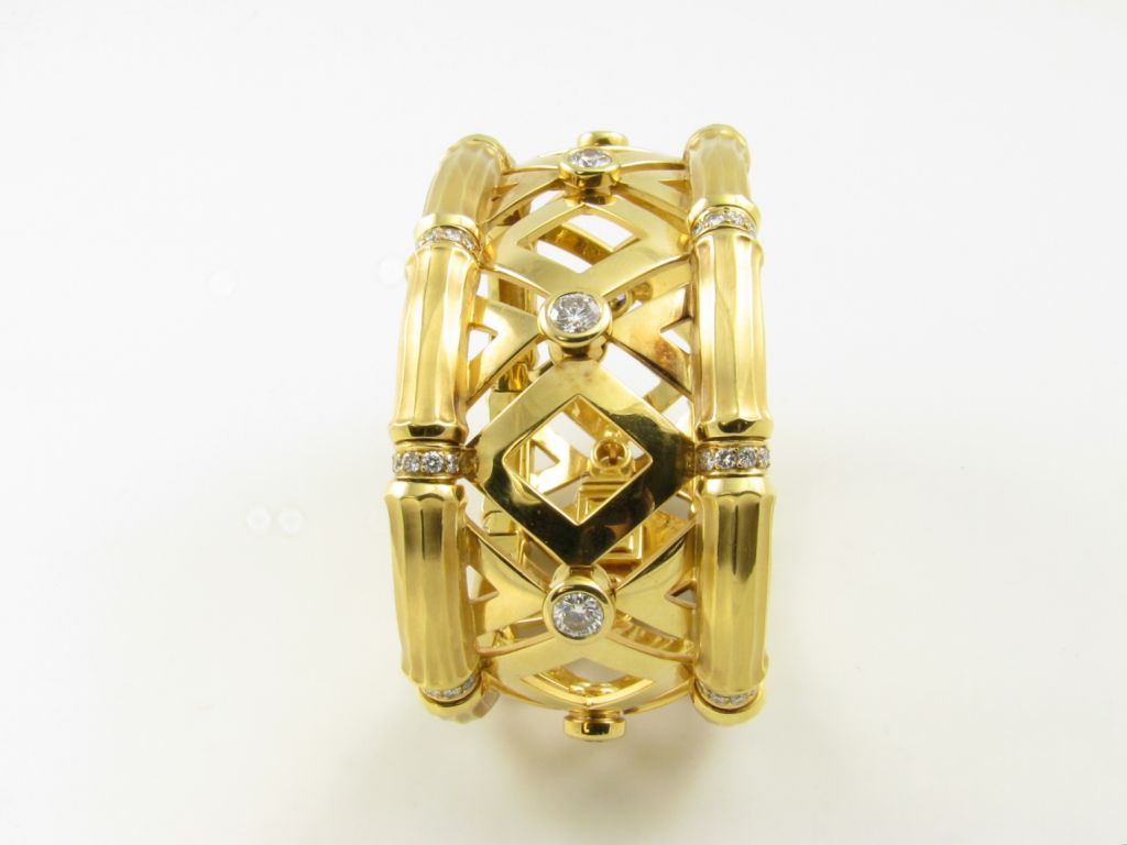 Women's CARTIER fabulous yellow gold and diamond cuff bracelet