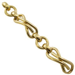 A fabulous yellow gold link bracelet.  Italian.