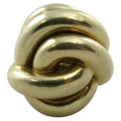 A fabulous large yellow gold knot ring signed Tambetti.