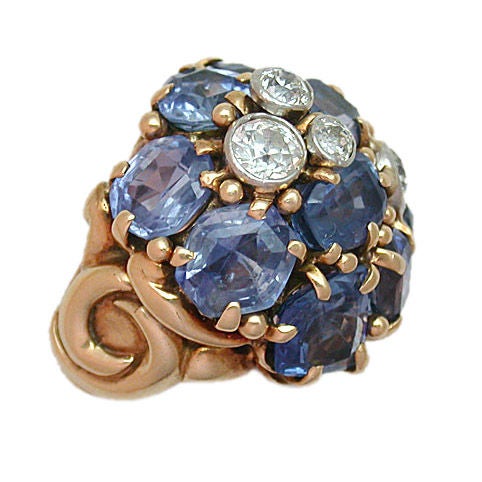 SEAMAN SCHEPPS Sapphire & Diamond Cocktail Ring