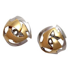 Chaumet 2-Color 18kt Gold Earclips, 1972