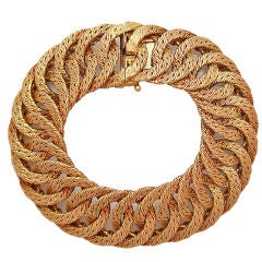 Stylish French 18kt Gold Link Bracelet