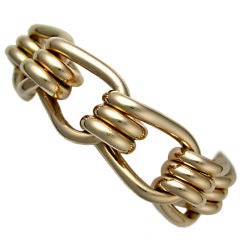 Bold 14kt Gold Mousetrap-Link Bracelet