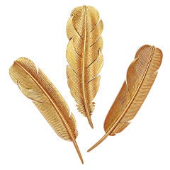 HERMES Paris Suite of Feather Brooches