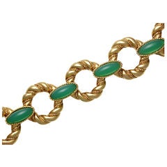 BOUCHERON Gold & Green Agate Link Bracelet