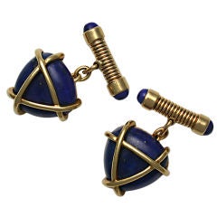 VERDURA Gold & Lapis Lazuli Cufflinks