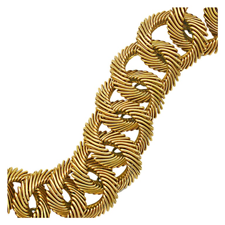 VAN CLEEF & ARPELS Paris Gold Curb-Link Bracelet