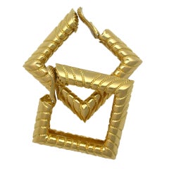 TIFFANY Gold Square Hoops