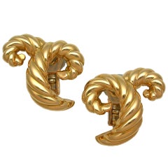 VERDURA Gold Rope Earclips