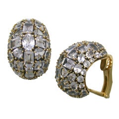 Marilyn Cooperman White Sapphire Dome Earclips