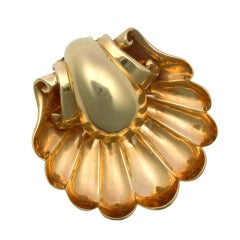 1940s Gold Shell Brooch