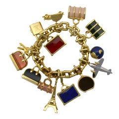 Exceptional Louis Vuitton Gold Charm Bracelet