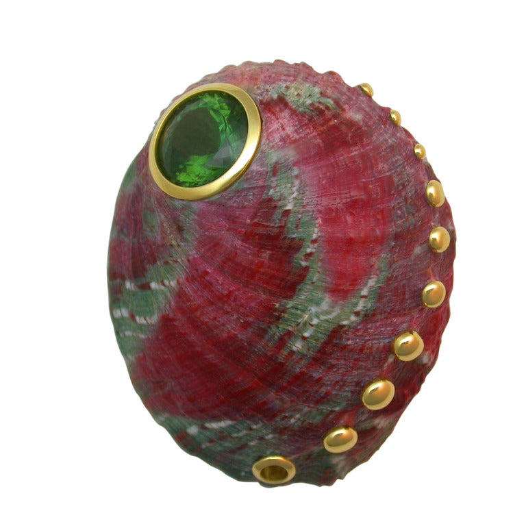 Trianon Raspberry Shell Brooch/Pendant For Sale
