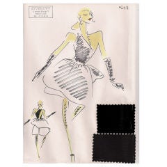 Croquis eines Cocktailkleides von Givenchy