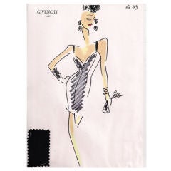 Givenchy Croquis of a Cocktail Dress 10