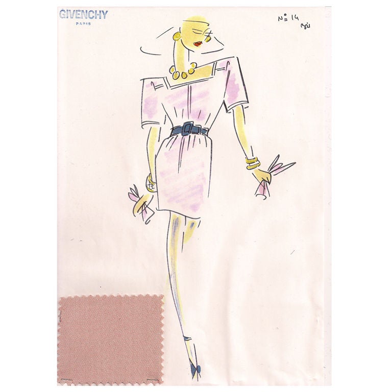 Givenchy Croquis of a Day Dress For Sale