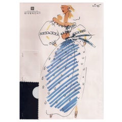 Givenchy Croquis of an Evening Dress