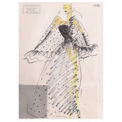 Croquis eines Abendkleides von Givenchy