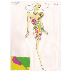 Givenchy Croquis of a Cocktail Dress