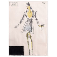 Croquis eines Cocktailkleides von Givenchy