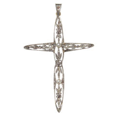 Victorian Pearl and Diamond Cross