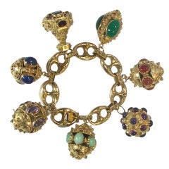 Elegant Etruscan Charm Bracelet