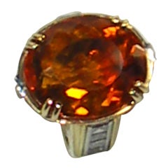 Vintage HARTGROVE Citrine Diamond Ring