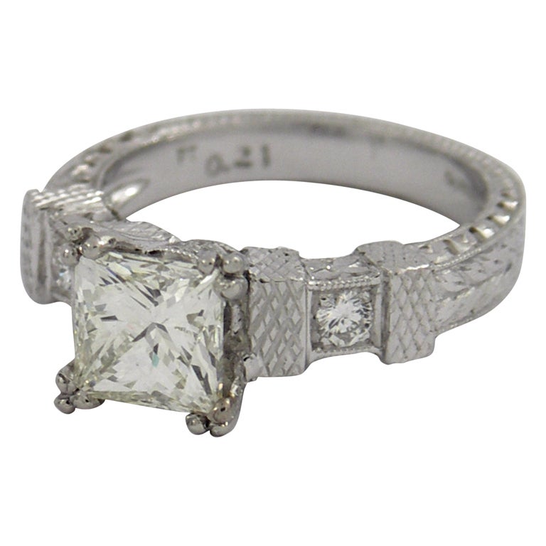 Platinum and Princess Cut Solitaire