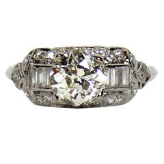 Ladies Platinum Art Deco Diamond Ring