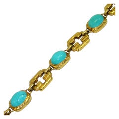 Trio Gold and Turquoise Necklace