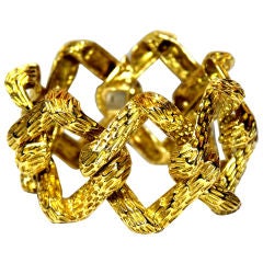 Bold Bark Finish Diamond Gold  Bracelet