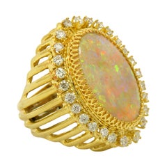 Over the Top Opal Ring with Diamonds