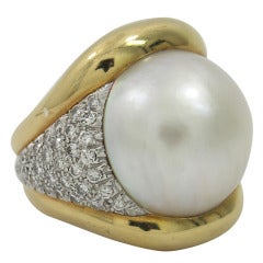 Andrew Clunn Diamond and Mobe Pearl Ring