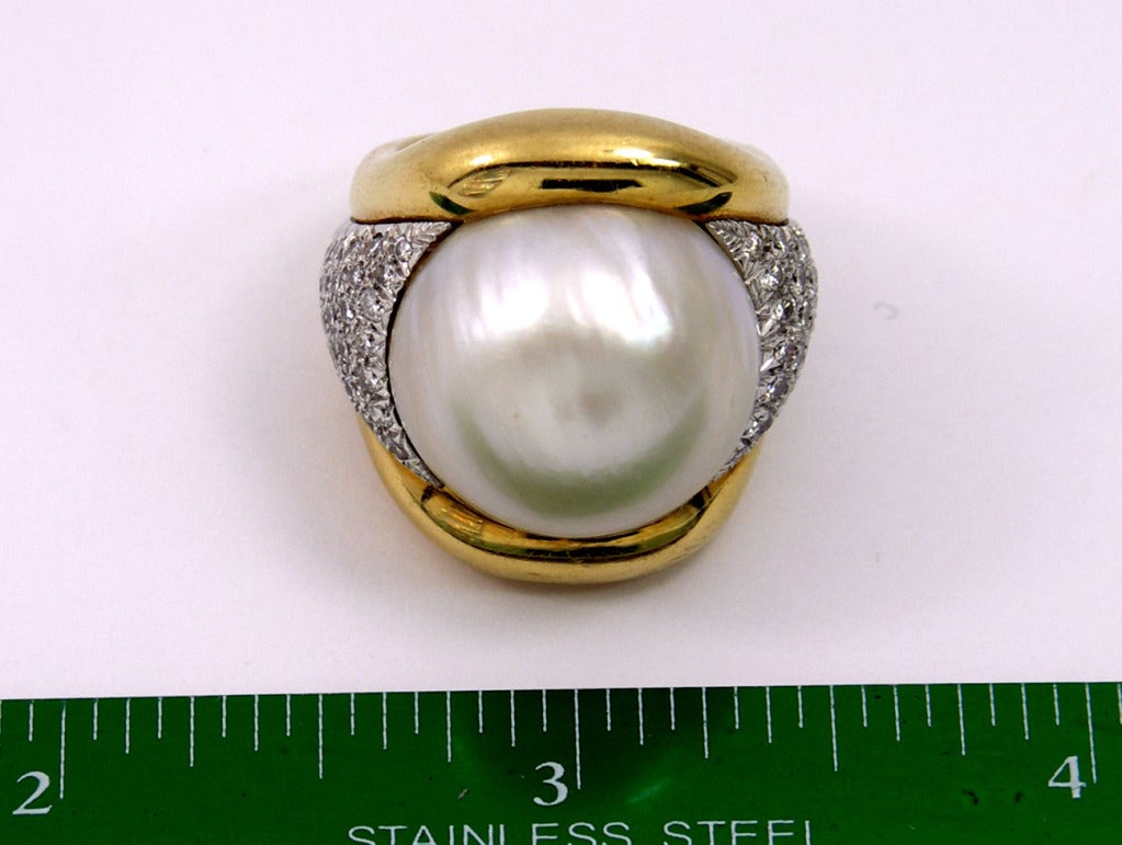 Andrew Clunn Diamond and Mobe Pearl Ring 1