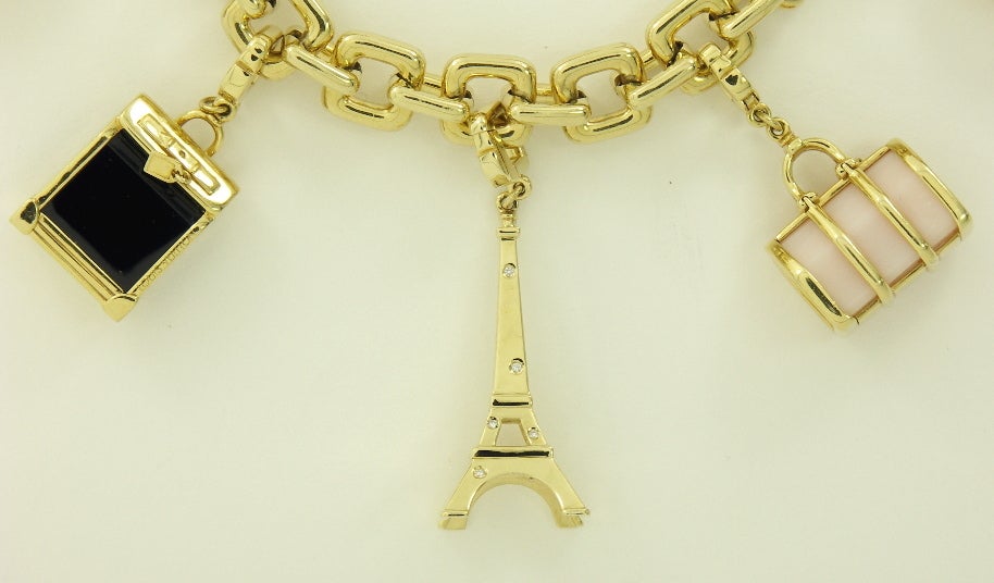 Louis Vuitton Gold Charm Bracelet For Sale at 1stdibs