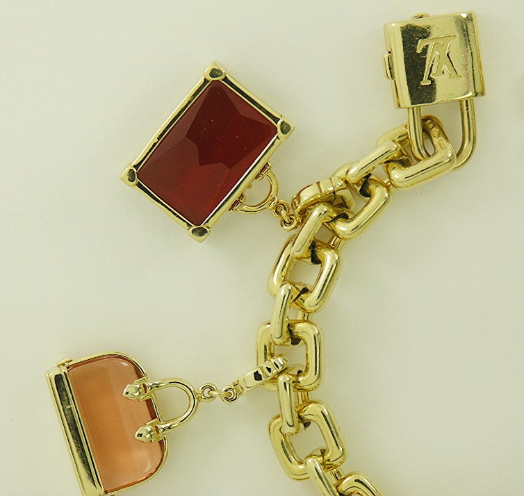 Louis Vuitton Gold Charm Bracelet For Sale at 1stdibs