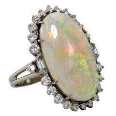1950s Classic Opal Diamond Ring