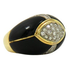 Onyx Diamond Dome Ring 2