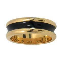 Tiffany & Co. Black Enamel Gold Band 