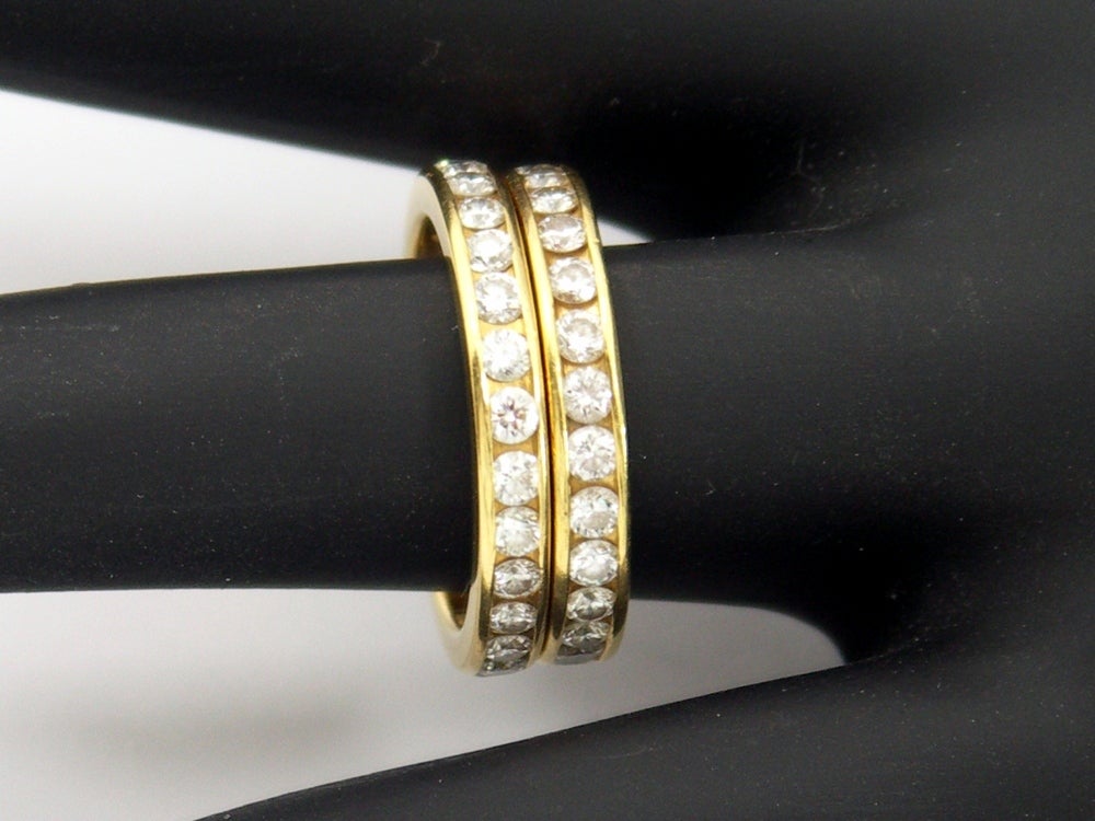 Contemporary A Pair of Tiffany Diamond Gold Eternity Bands