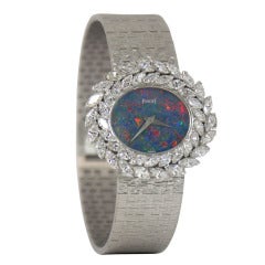 Vintage Piaget Lady's White Gold, Diamond and Opal Bracelet Watch