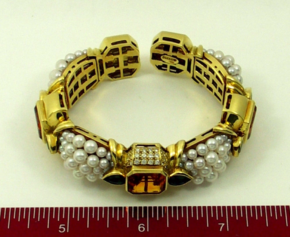 Women's Stevens Pearl, Diamond, and Gemstone Bracelet