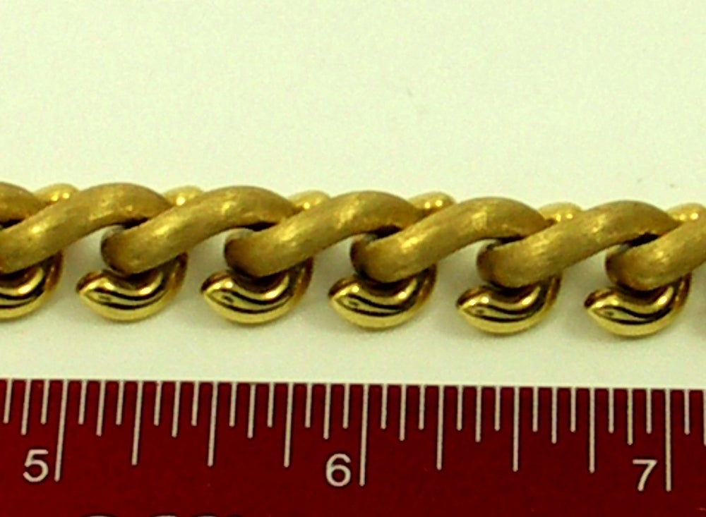 Women's Italian High Polish Florentine Finish Gold Link Necklace 