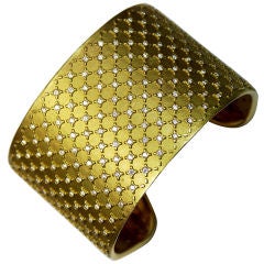 Extremely Stylish Escada Gold and Diamond Cuff